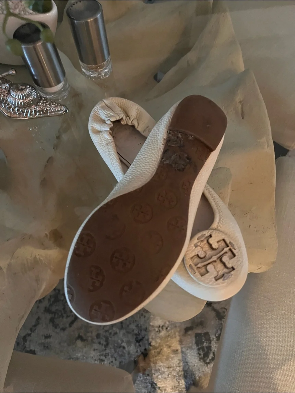 Tory Burch Cream Reva Ballet Flats - Women's 6